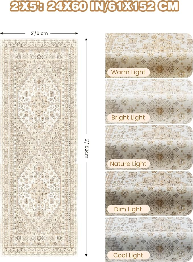 2x5 Rug Runner Washable for Entryway, Soft Bathroom Rugs - Image 2