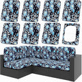 hyha 8Pcs Patio Cushion Covers, Stretch Outdoor Couch Cushion Covers Replacement by hyha