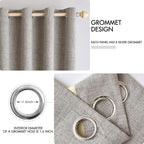 MIULEE 100% Blackout Linen Textured Curtains - Image 4