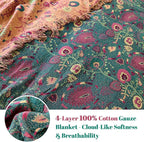 MSGKV Boho Throw Blanket for Couch and Sofa Cotton Blankets for Living Room - Image 3