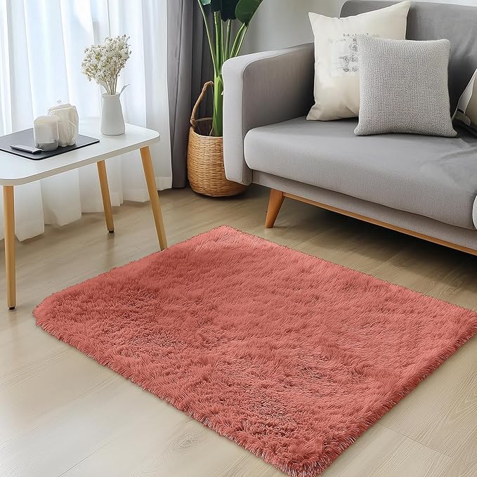 OLANLY 2x3 Machine Washable Small Bedside Rug, Soft Fluffy Shaggy Entryway - Image 3