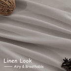 Nanspring Stone Grey Linen Curtains 102 Inches Long - Image 4