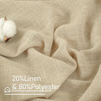 LAMIT Light Filtering Linen Curtains 80 inches Long - Image 3