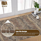 Washable Area Rug 2'6'' x 8' Vintage Traditional Persian Mat - Image 5