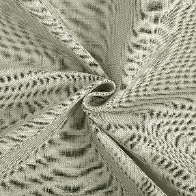 Linen Blend Sage Green Curtains 63 inch Length 2 Panels - Image 5