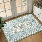GarveeHome Blue Green Pink Washable 5x7 Area Rugs, Botanical Grove Vintage - Image 5
