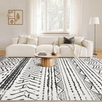 Nakagishi Black Rug for Living Room: 8x10 Washable Boho Large Neutral Soft - Image 4