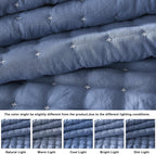 WDCOZY Cloud Soft Quilt Set, King Size, Blue, 3 Pieces 104x90 inches