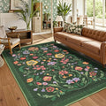 Washable Rug 5x7 Area Rugs for Living Room, Protea Floral Rug for Bedroom by GarveeHome