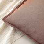 MIULEE Decorative Linen Euro Sham Pillow Covers 24x24 Rust Red Boho Farmhouse - Image 2