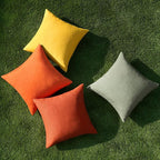MIULEE Pack of 4 Decorative Outdoor Throw Pillow Covers Linen Waterproof Pillow - Image 4