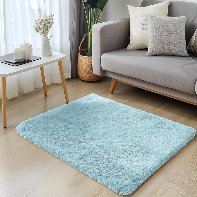 OLANLY 2x3 Machine Washable Small Bedside Rug, Soft Fluffy Shaggy Entryway - Image 3