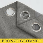 NICETOWN Grizzle Gray Vintage Linen 100% Blackout Curtains - Image 6