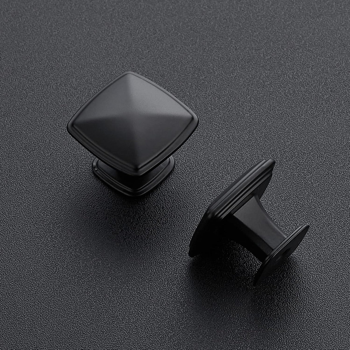 Ravinte Single Hole Square Kitchen Cabinet Knobs,Matte Black,25 Pack