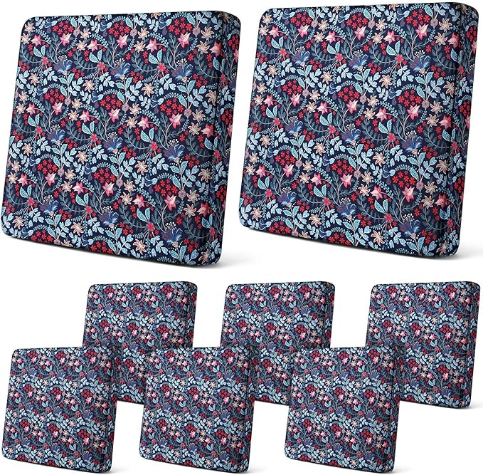 Newwiee 8Pcs Patio Cushion Covers Stretch Outdoor Cushion Cover Replacement by Newwiee