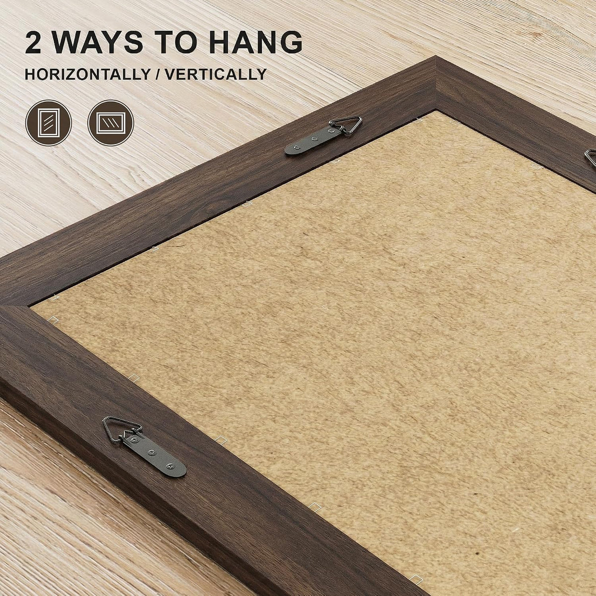 Farmhouse Rustic Wood Framed Bathroom Vanity Mirror for Wall, 24x36, Brown