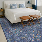 Washable Dark Blue Rug for Living Room - Image 3