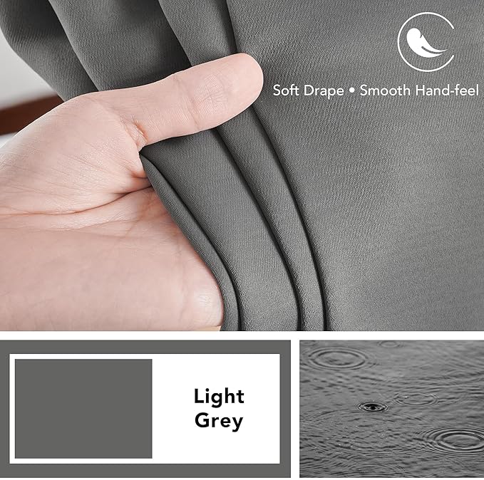 Deconovo Blackout Curtains, Thermal Insulated, W42 x L72 2 Panels, Back Tab - Image 7