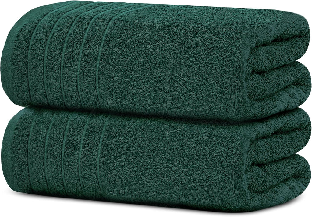 Tens Towels 2 Piece Extra Large Bath Sheets 35 x 70 Inches, Dark Grey