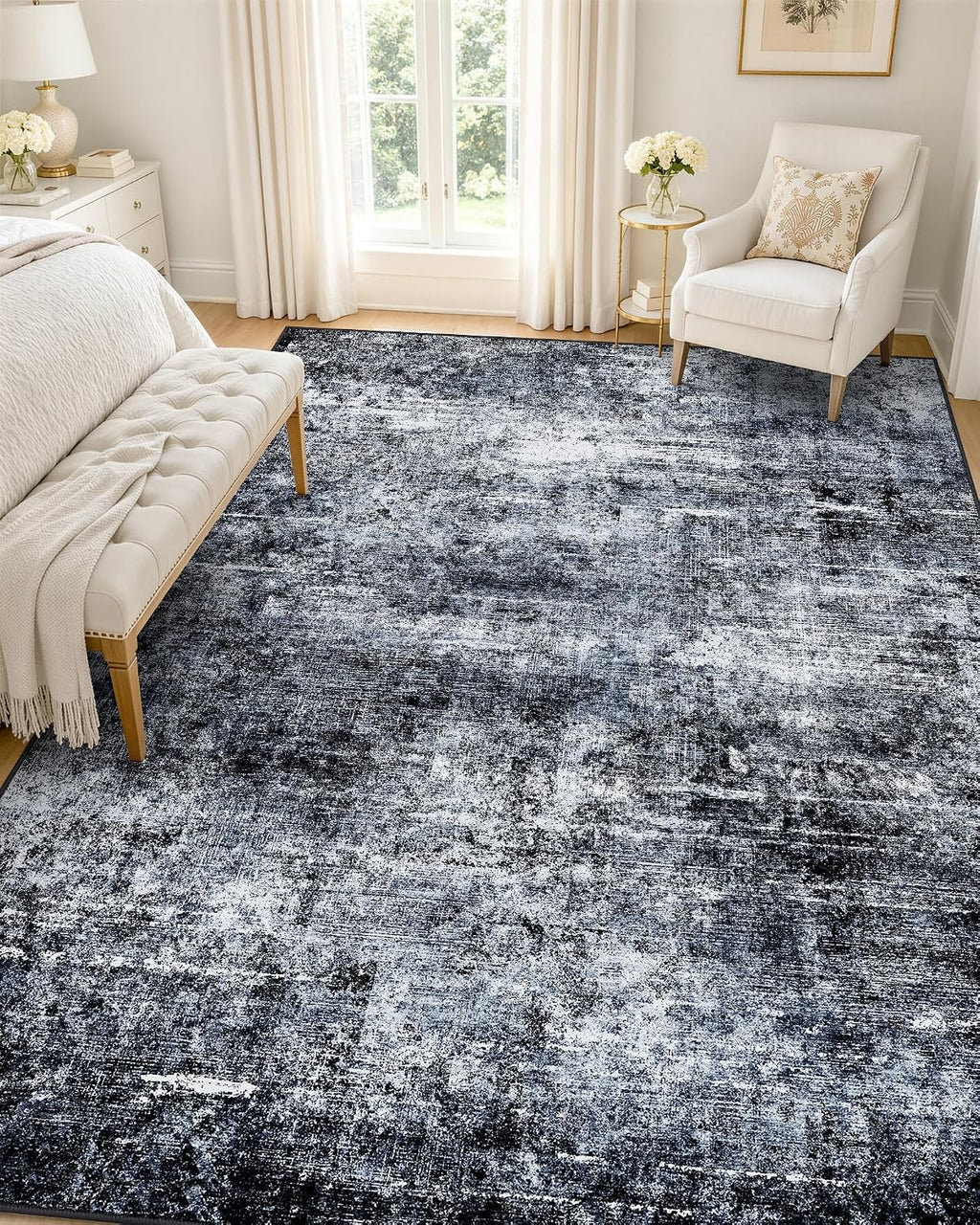 OLANLY 5x7 Washable Area Rug, Soft Non Slip Carpet for Bedroom Living Room