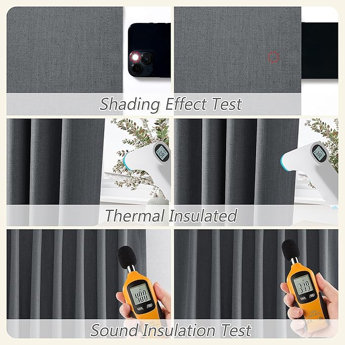 Guken 100% Blackout Curtains 102 Inch Length 2 Panels Set - Image 5
