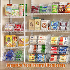 Sonyabecca 4-Pack Stackable Can Rack Organizer for Kitchen Pantry，White