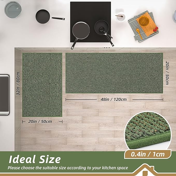 BEQHAUSE Kitchen Rugs and Mats 2PCS, Non-Slip Kitchen Mats - Image 2