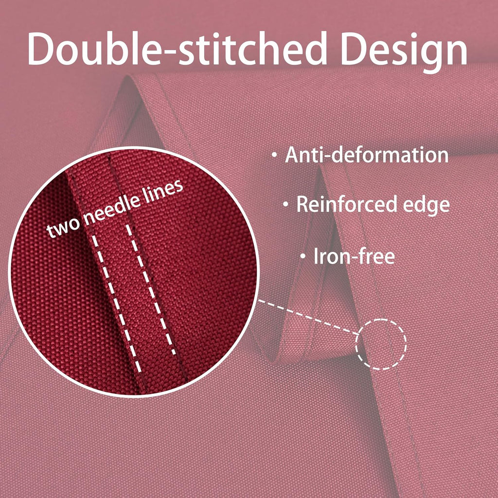 Burgundy Oval Tablecloth, 60 x 102 Inch, Stain and Wrinkle Resistant Machine Washable Polyester Table Cloth, Fabric Table Cover for Dining Buffet Party and Outdoor Use