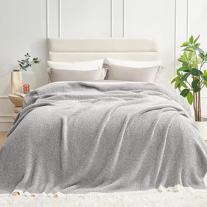 Snuggle Sac Oversized Bedding Blanket Grey Color Twin XL, Super Soft Warm - Image 2