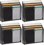 Mind Reader Vertical File Storage, Desktop Organizer, Workspace, Office, Metal Mesh, 12.5"L x 3.75"W x 11.5"H, Black