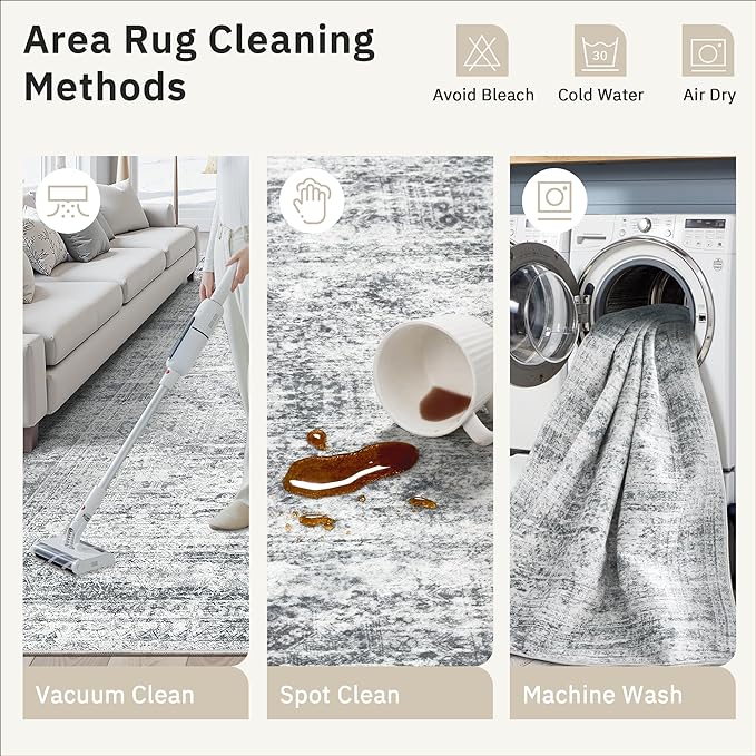 Area Rugs 4x6 for Living Room, Vintage Washable Rugs for Dining Room, Non-Slip - Image 9