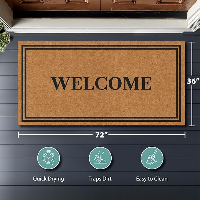 Barnyard Designs Natural Coco Coir Heavy Duty Backing Doormat - Image 8