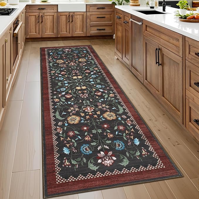 GarveeHome Floral Rug 2.5x8 Runners by GarveeHome