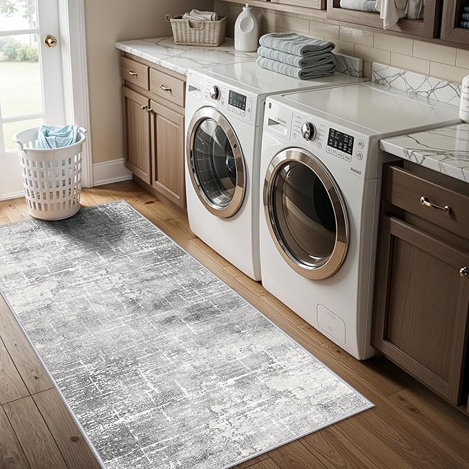Washable 2x5 Hallway Runner Rug: Indoor Abstract Water Resistant Kitchen - Image 5