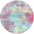 IOHOUZE Abstract Round Area Rug 8 Ft Washable Circle Rugs Large Round Rug Non - Image 9