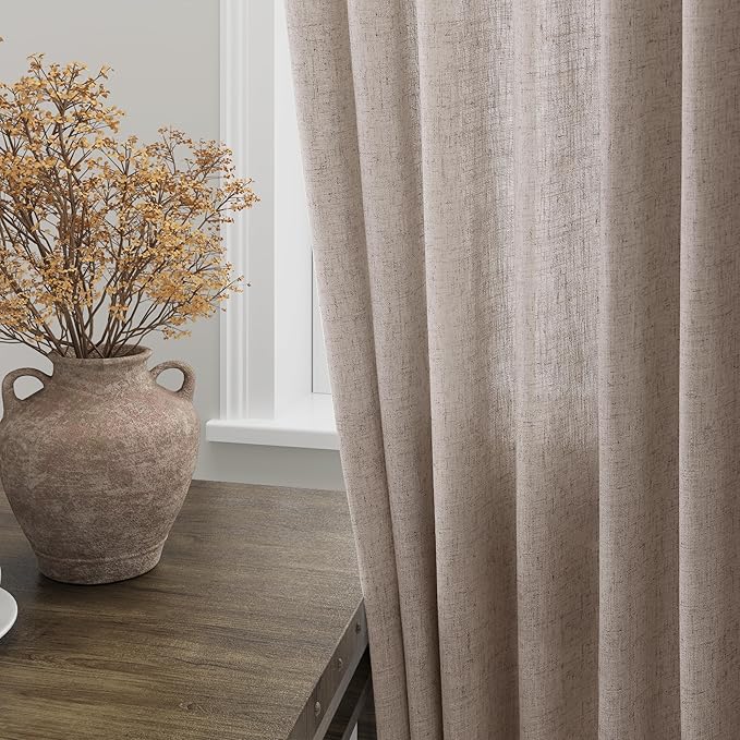 Brownish Grey Linen Curtains 84 Inches Long - Image 4