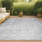 JONATHAN Y Moroccan Diamond Indoor Outdoor Area Rug 3X5 Light Gray, Peralta for Backyard, Patio, Porch, Easy-Cleaning, High Traffic, Pet-Friendly, Non-Shedding (IBZ103C-3)
