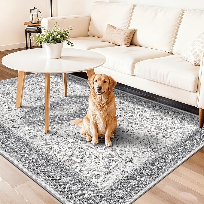 Hallway 4x8 Washable Runner Rug: Oriental Stain Resistant Entryway Kitchen Rug - Image 4