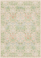 Hazo Haus Beige Green Bedroom Rug 5x7 Area Rug - Image 2