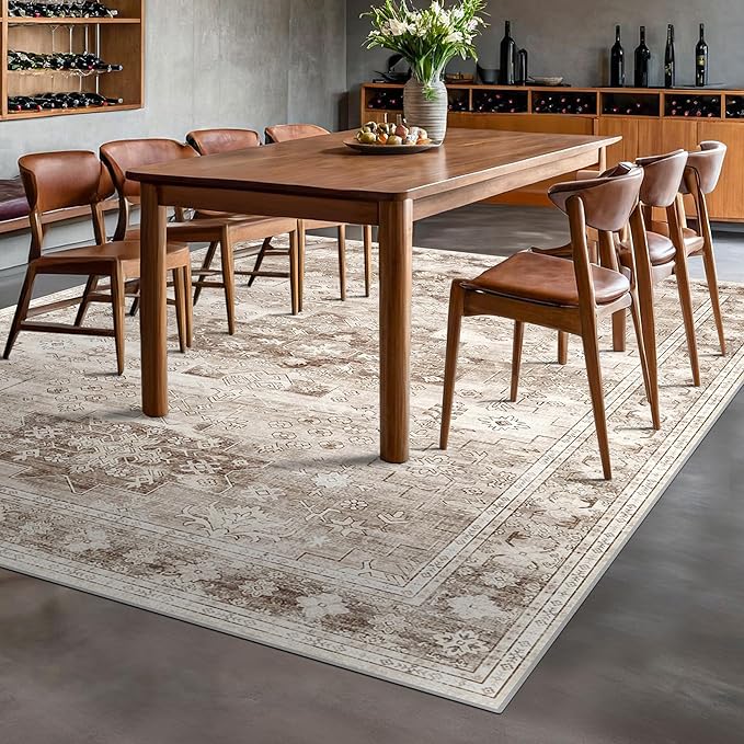 Washable Farmhouse Living Room Rug, 9x12 Area Rugs - Image 5