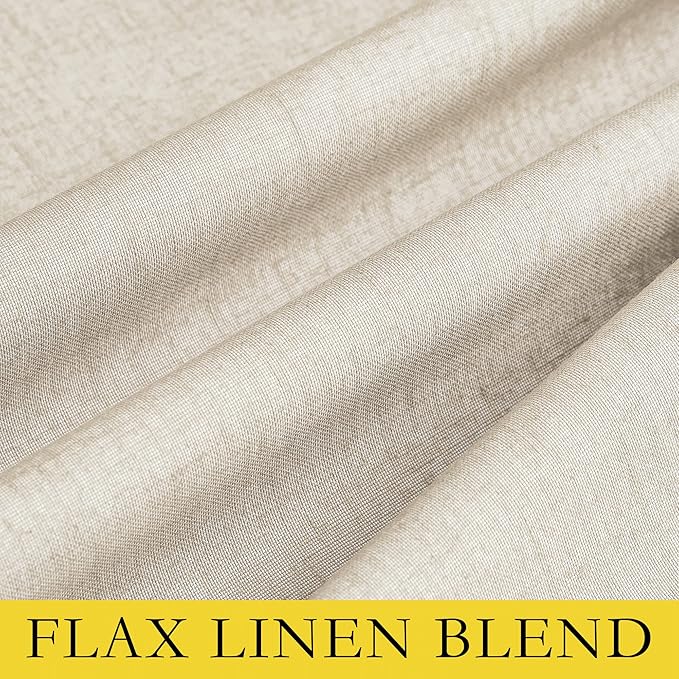 NICETOWN 100% Blackout Linen Texture Curtains 90 inches Long, 2 Panels - Image 8