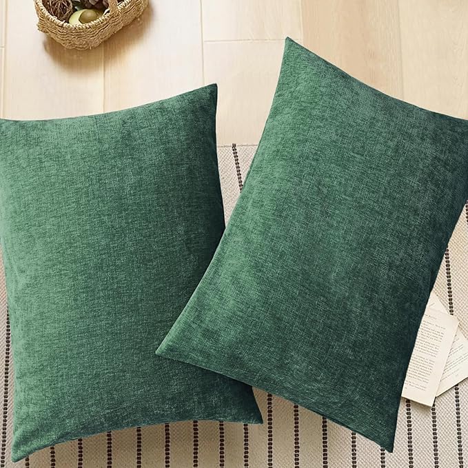 CaliTime Throw Pillow Covers Decorative 20 X 26 Inches Pack of 2 Cozy Chenille - Image 5