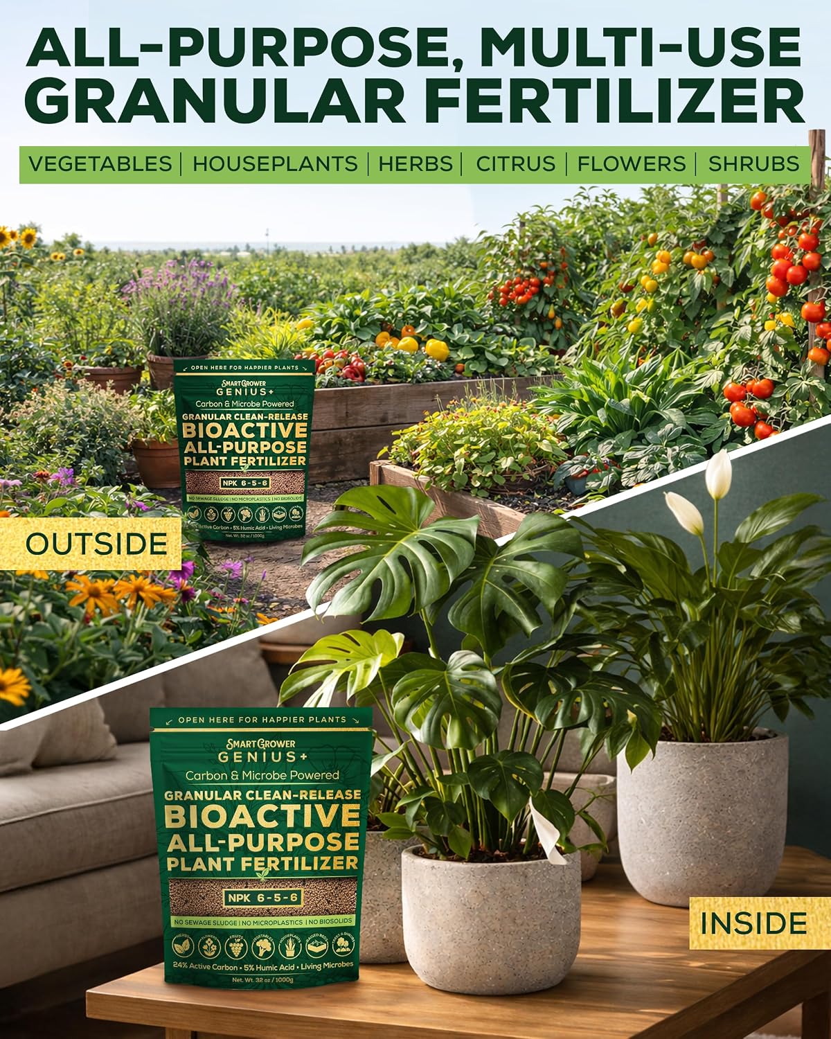 Bioactive Plant Fertilizer Granular Clean-Release, High Carbon Genius+ 1Kg