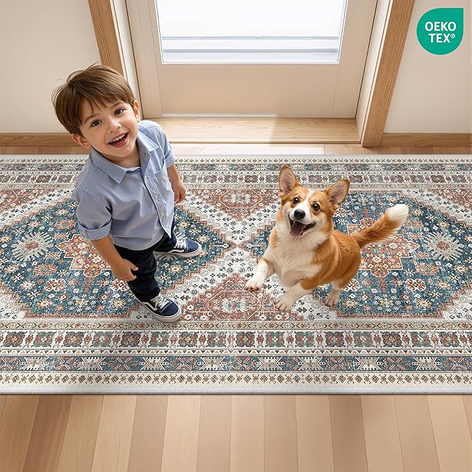 Runner Rug 2x8 Runners for Hallways Non Slip Washable, Vintage Hallway Runner - Image 9