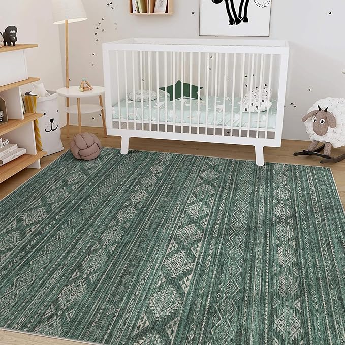 Nakagishi 7x9 Area Rugs Living Room: Washable Boho Large Neutral Soft Farmhouse - Image 6