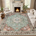 Area Rugs 10x12 Living Room Rug: Washable Rug Soft Vintage Distressed Floral by EXPEDIX