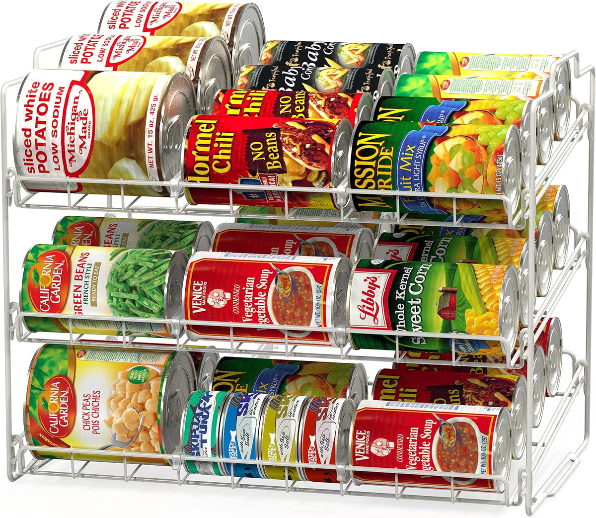 Deco Brothers Stackable Can Rack Organizer Holds Up to 36 Cans, Chrome