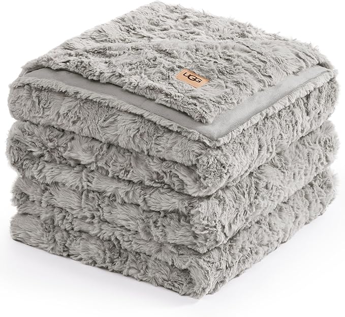 UGG Adalee Faux Fur King Size Blanket, Warm Cozy Blanket, Extra Large Throw by UGG