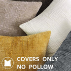 decorUhome Summer Cream White Chenille Throw Pillow Covers 16x16 Set of 2 - Image 8
