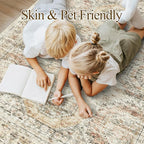 Soalmost 5x7 Area Rugs Brown Pink Low Pile Indoor Washable Trendy Faded Style - Image 4